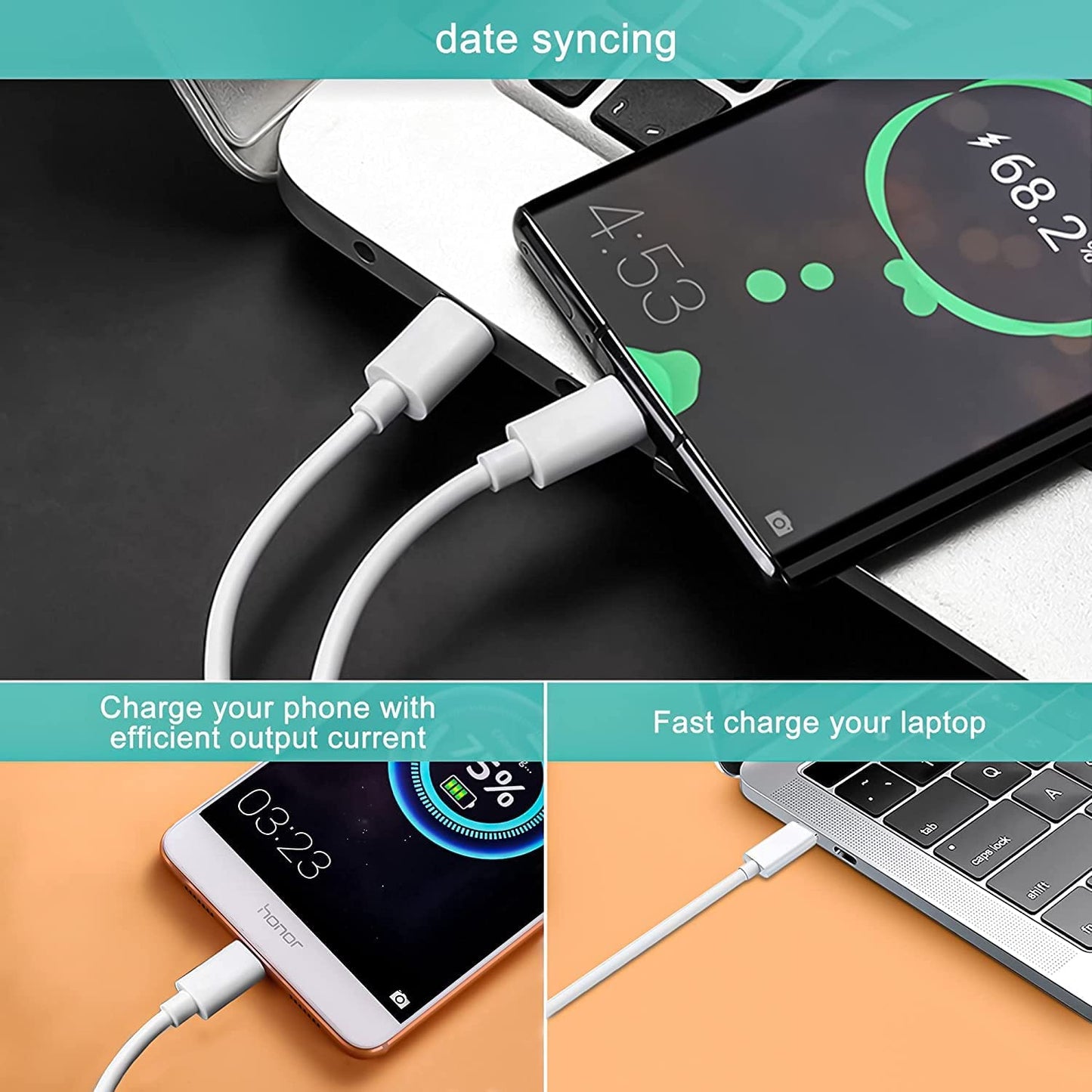 Mac Book Pro Charger-USB C Charger Block 96W Fast Charger for MacBook Air, iPad Pro, iPhone 15, Laptop Type C Charger Fast Charging, Include Charge Cable