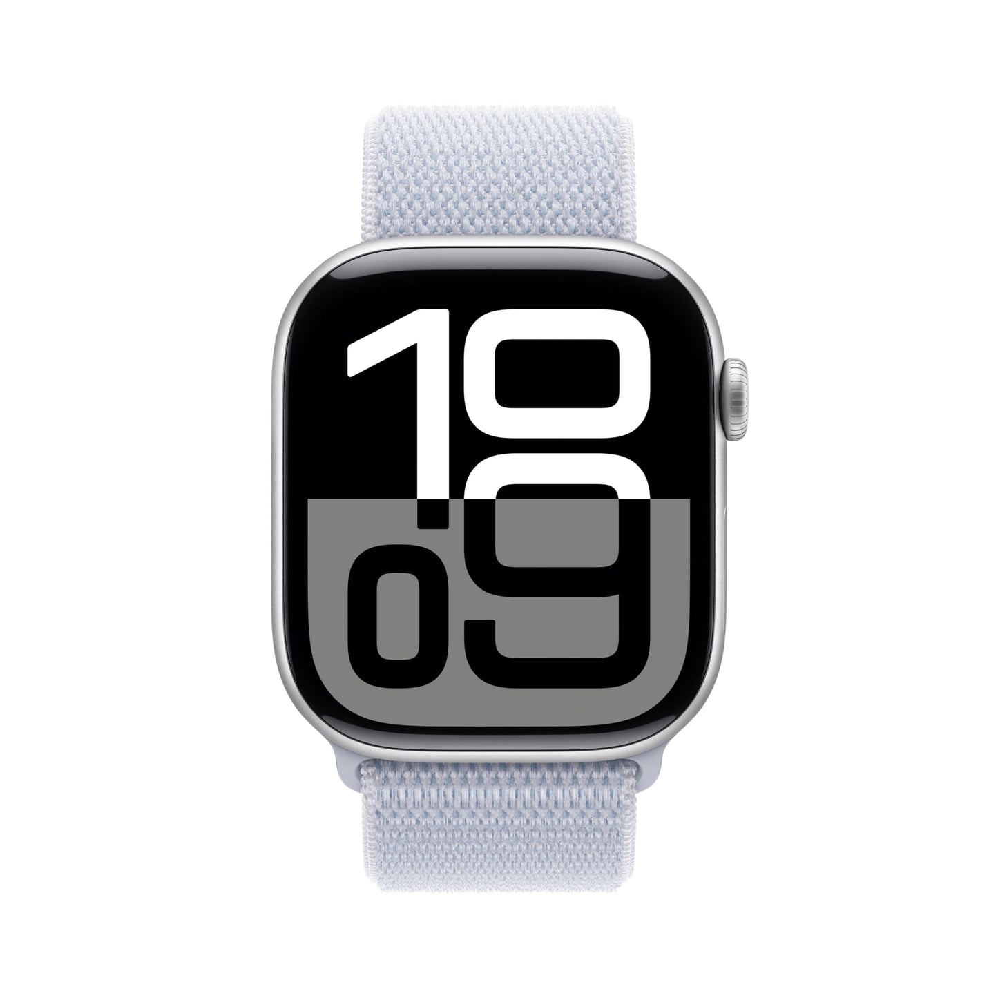 Apple Watch Series 10 GPS 46 mm Smartwatch with Silver Aluminium Case with Blue Cloud Sport Loop - One Size. Fitness Tracker, ECG App, Always-On Retina Display, Carbon Neutral