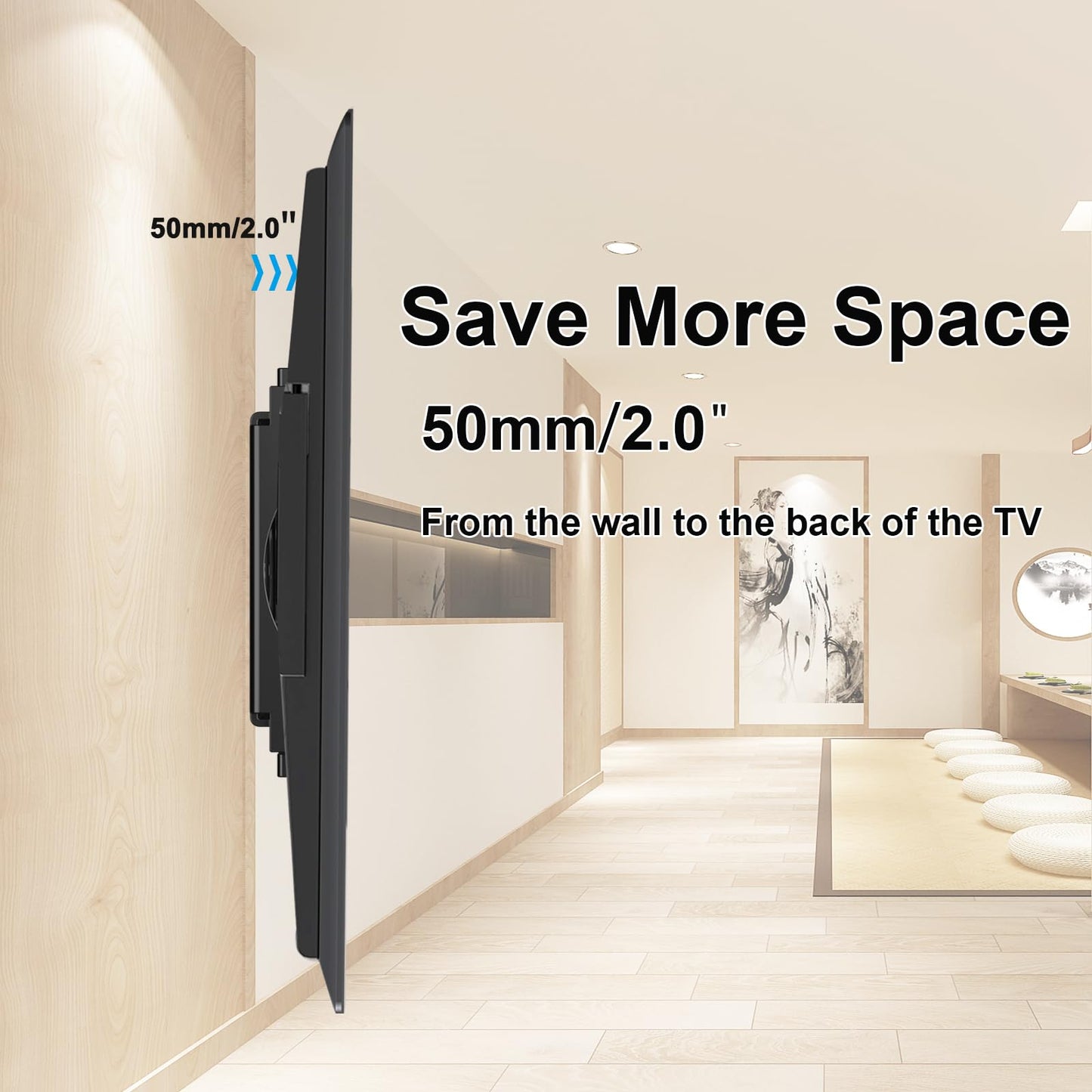 JXMTSPW TV Wall Bracket Fit Most 32-68 inchs LED, LCD OLED and Plasma Flat Curved TVs, Heavy Duty Low Profile Tilt TV Wall Mount, Max VESA 400x400mm and Up to 60kg, Ultra Slim Monitor Wall Mount