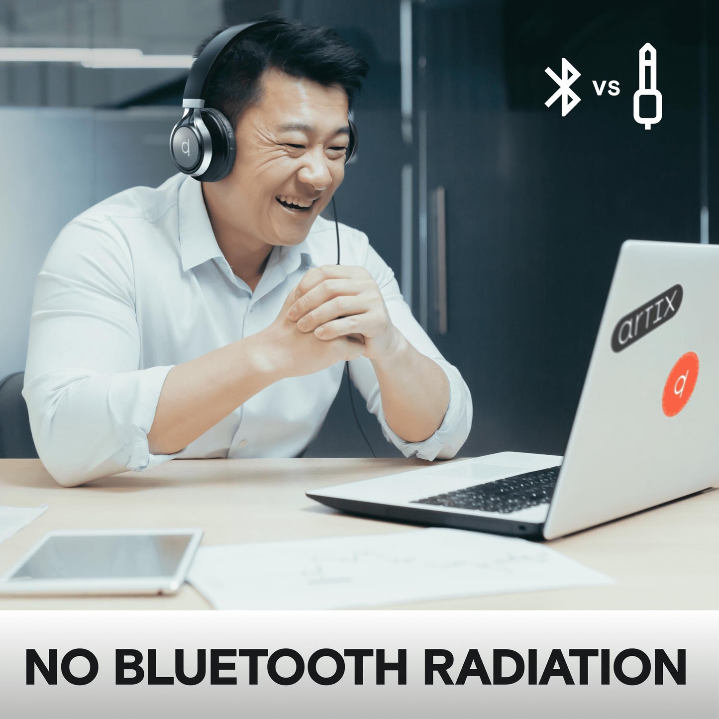 Artix CL750 Wired Headphones with Mic & Volume Control ā 90% Noise Cancelling Headphones Wired, Over Ear Head phone Cable ā Foldable Plug In Headphones for Laptop, PC, iPad & Computer (Aux Jack 3.5mm)