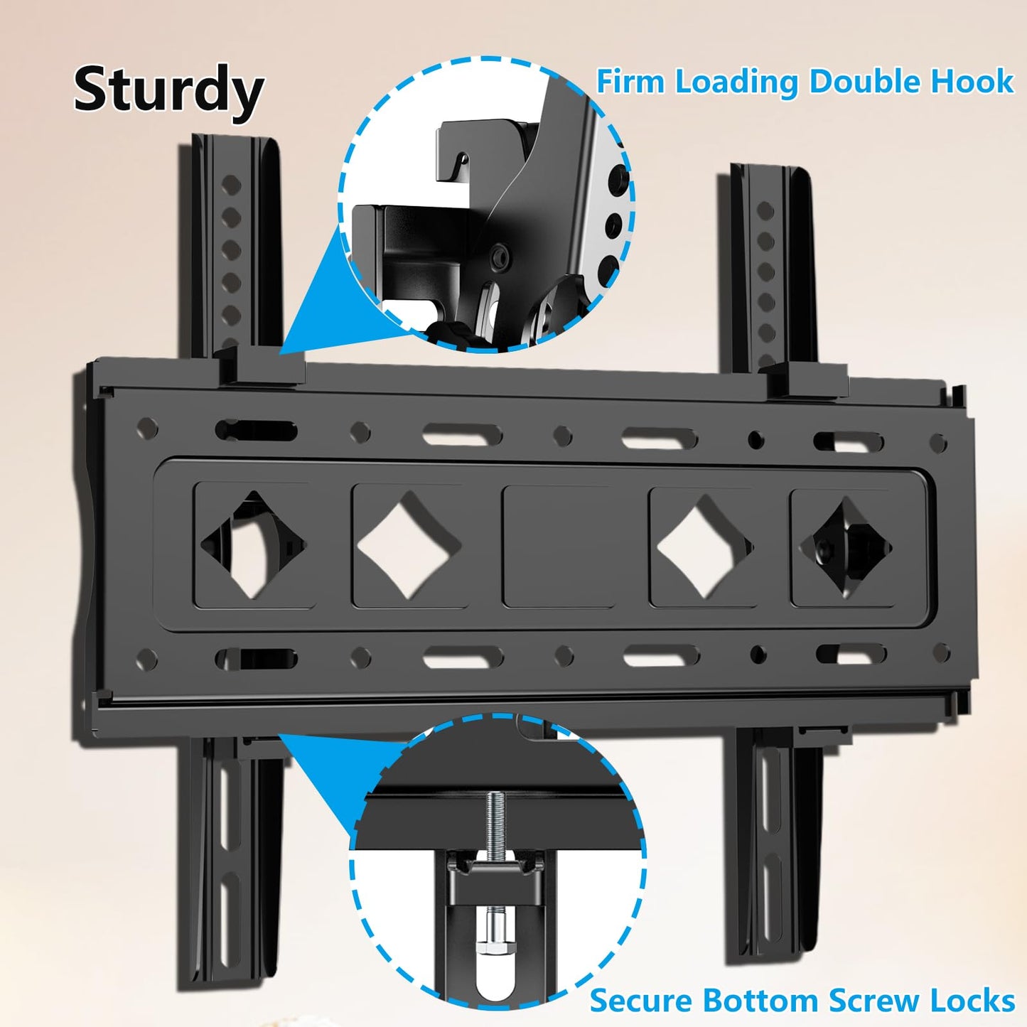 JXMTSPW TV Wall Bracket Fit Most 32-68 inchs LED, LCD OLED and Plasma Flat Curved TVs, Heavy Duty Low Profile Tilt TV Wall Mount, Max VESA 400x400mm and Up to 60kg, Ultra Slim Monitor Wall Mount