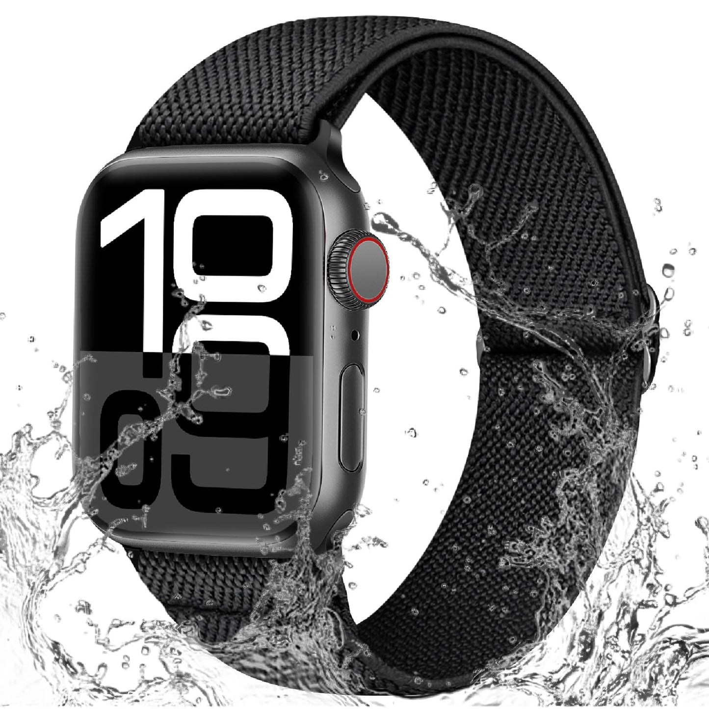 Raradev Water-Resistant Elastic Band Compatible for Apple Watch Straps 42mm/46mm/45mm/44mm/49mm/41mm/40mm/38mm Women Men, Stretch Sweatproof Strap for iWatch SE/Ultra/Series 10/9/8/7/6/5/4/3/2/1