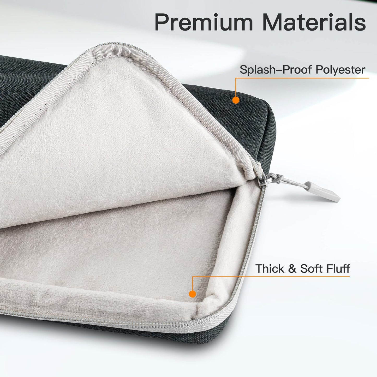 JETech Laptop Sleeve for 13-14Inch MacBook Air/Pro (M4/M3/M2/M1) 2021-2025, 13-13.6 Inch Notebook, Waterproof Shock Resistant Bag Case with Accessory Pocket (Dark Grey)