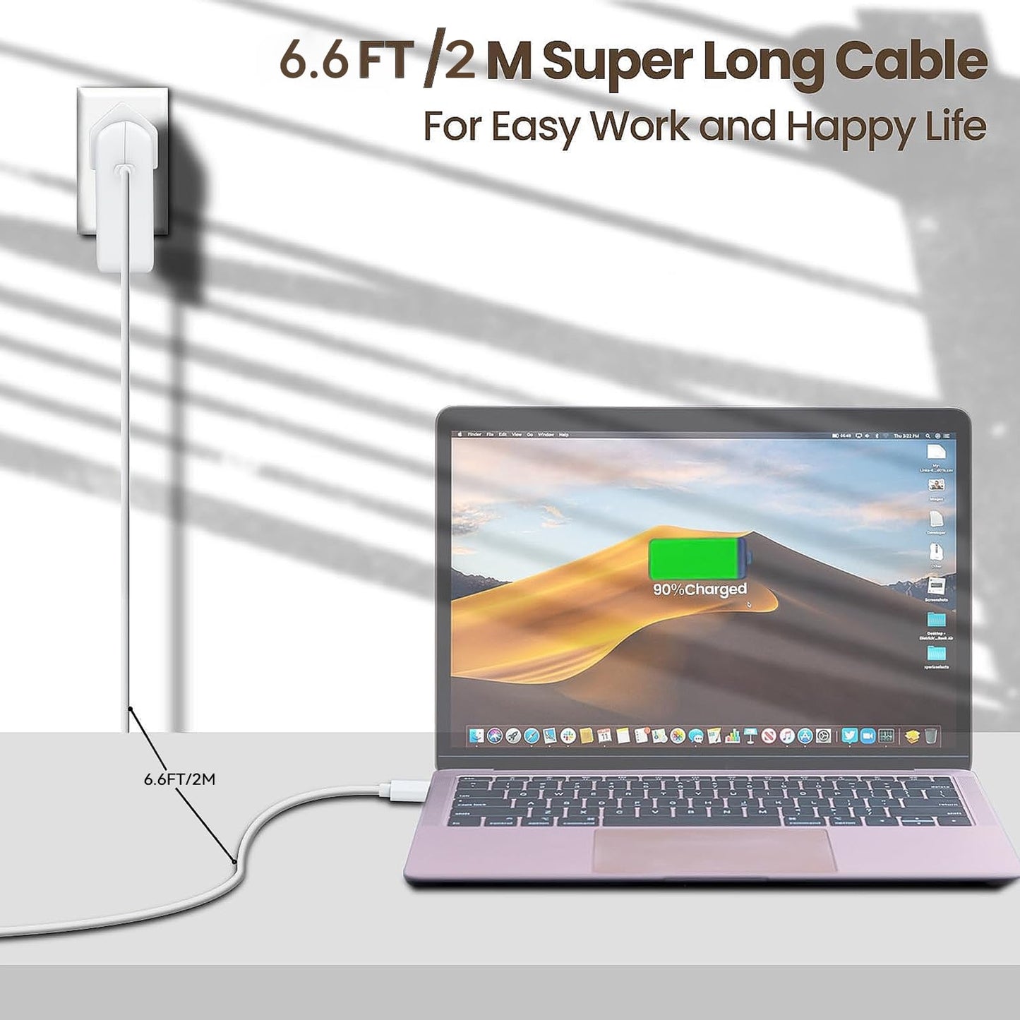 96W USB C Super Fast Charger,MacBook Pro Charger,for USB C Laptop Charger, New 16,15,14,13 inch,iPad Pro12.9,11 inch Lenovo, and All USB C Device,power adapter with 2M USB C to C Cable