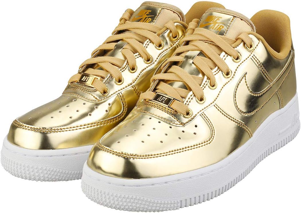 NIKE Women Women Sports Shoes AIR Force 1 SP Metallic GO Gold 7 UK