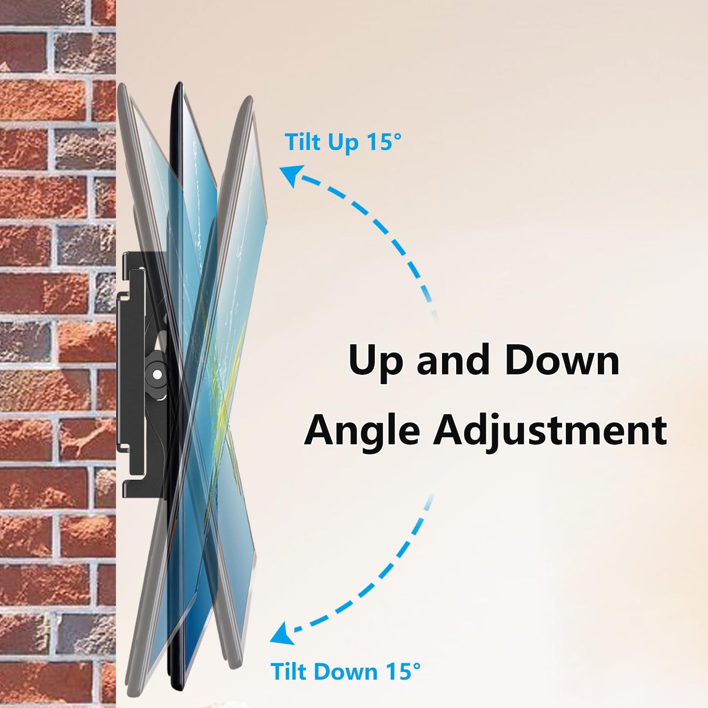 JXMTSPW TV Wall Bracket Fit Most 32-68 inchs LED, LCD OLED and Plasma Flat Curved TVs, Heavy Duty Low Profile Tilt TV Wall Mount, Max VESA 400x400mm and Up to 60kg, Ultra Slim Monitor Wall Mount