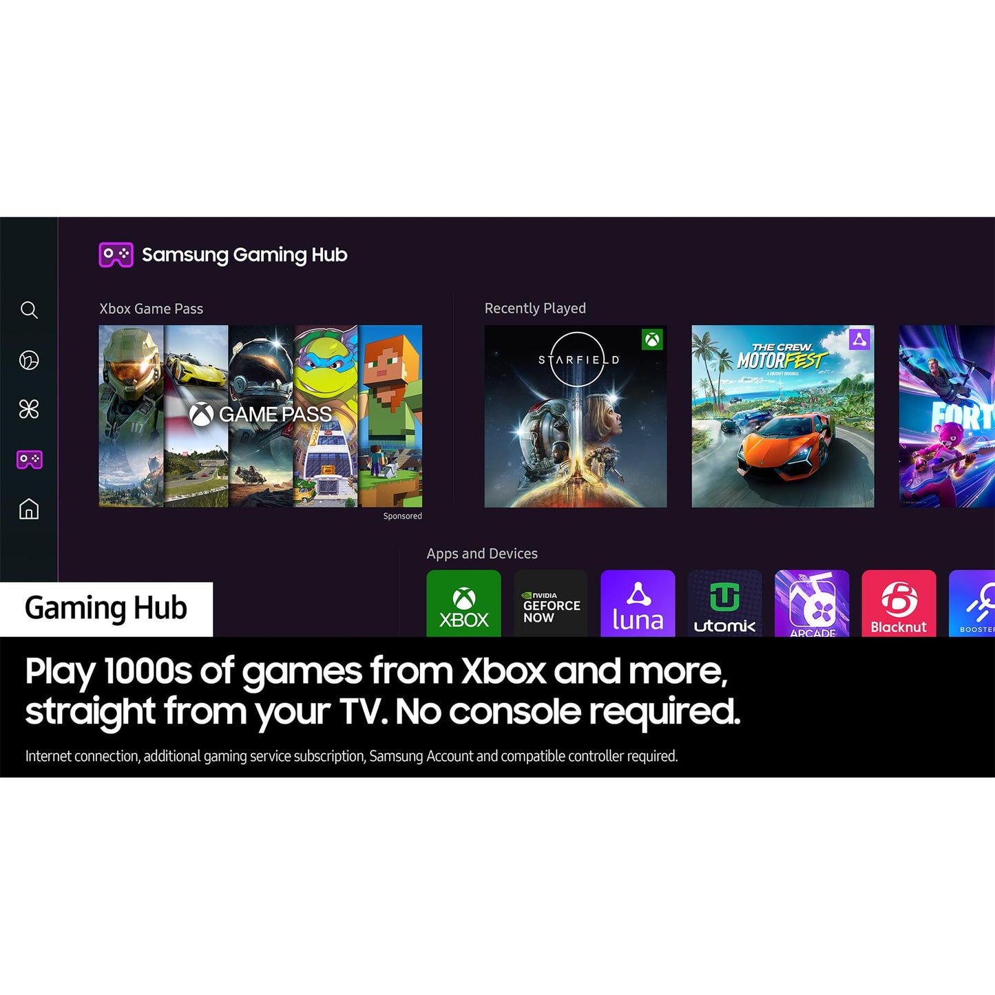 Samsung CU7000 Crystal UHD 4K 43" Smart TV, With Object Tracking Sound Lite, Gaming Hub, Crystal Processor 4K, Smart TV powered by Tizen, UE43CU7020KXXU, English Model (2024)