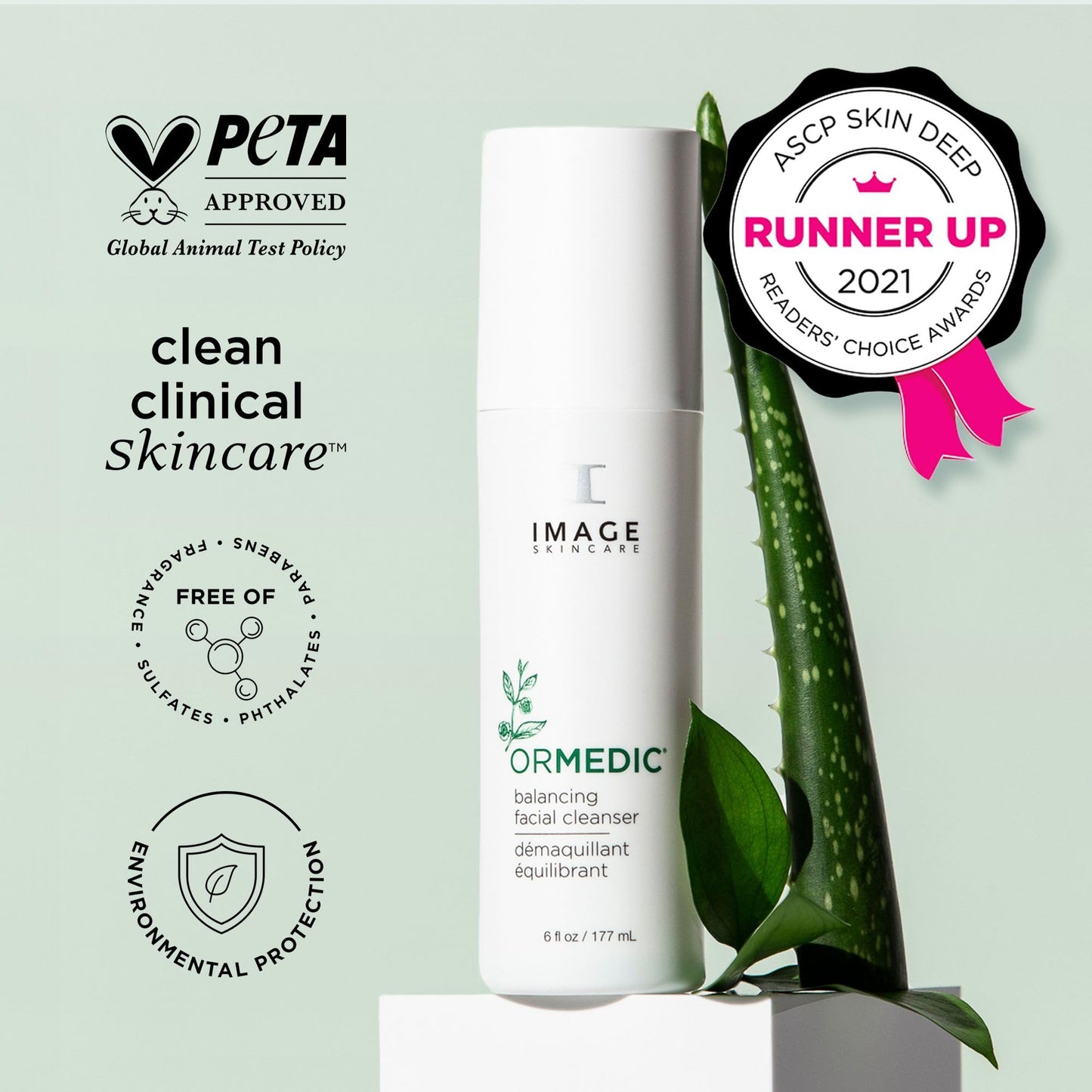 IMAGE Skincare, ORMEDIC pH Balancing Facial Cleanser, Mild Foaming and Hydrating Face Wash with Aloe Vera, 177 mL