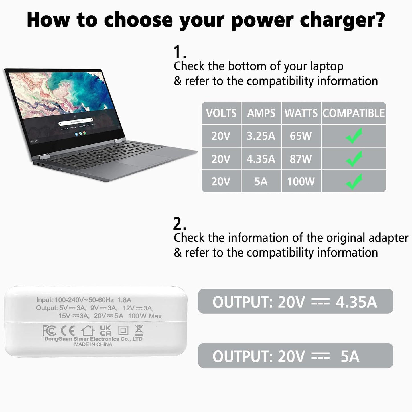100W Mac Book Pro/Air USB C Charger - Fast Travel Laptop Charger Adapter for Mac Book Pro/Air,13,14,15,16 inch,i Pad, i Phone 14 Pro,and ALL USB C Type C Device 5.9 ft C to C Cable Included