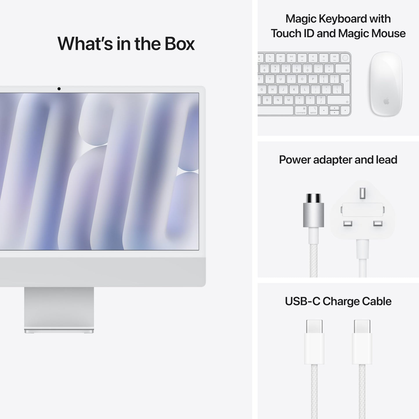 Apple iMac All-in-One Desktop Computer with M4 chip with 10-core CPU and 10-core GPU: Built for Apple Intelligence, 24-inch Retina Display, 16GB Unified Memory, 512GB SSD storage; Silver