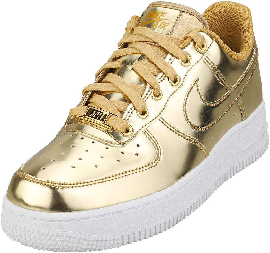 NIKE Women Women Sports Shoes AIR Force 1 SP Metallic GO Gold 7 UK