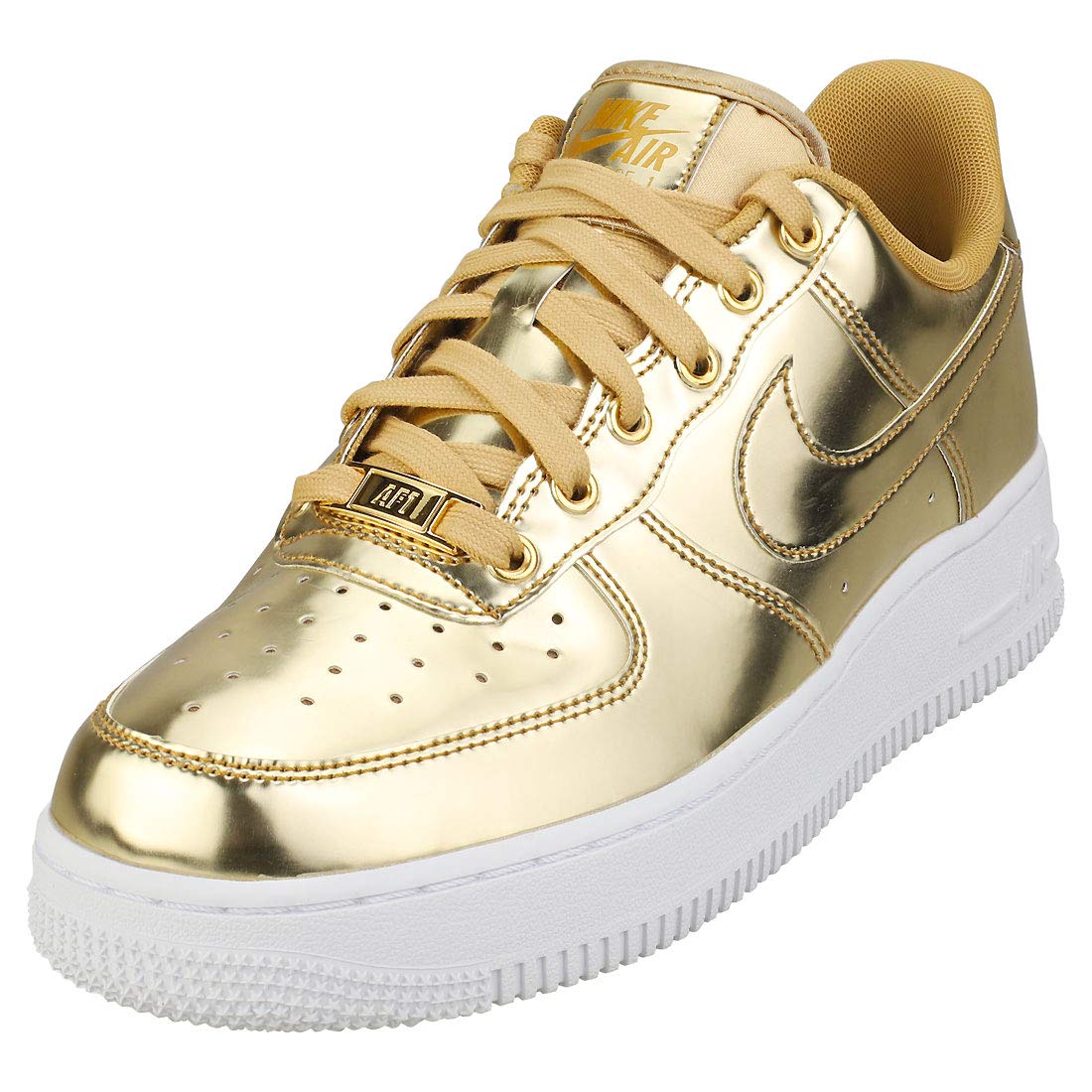 NIKE Women Women Sports Shoes AIR Force 1 SP Metallic GO Gold 7 UK