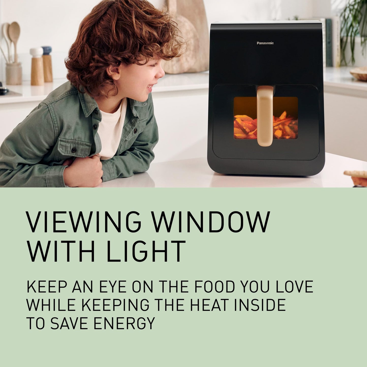 Panasonic NF-CC600AXC Air Fryer With Viewing Window, 6L, 80-200°C, Digital Timer & LCD, Gentle Steam, 11 Presets, Easy Clean, Black/Dark Blue & Rose Gold Handle
