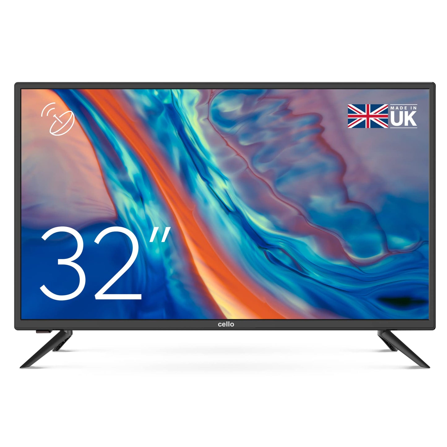 Cello ZBVD0223 32ā HD Ready LED TV with built-in Freeview HD 3 x HDMI and USB 20 to record Live TV Easy to Setup Non-Smart TV Perfect for bedroom Made in the UK, Black