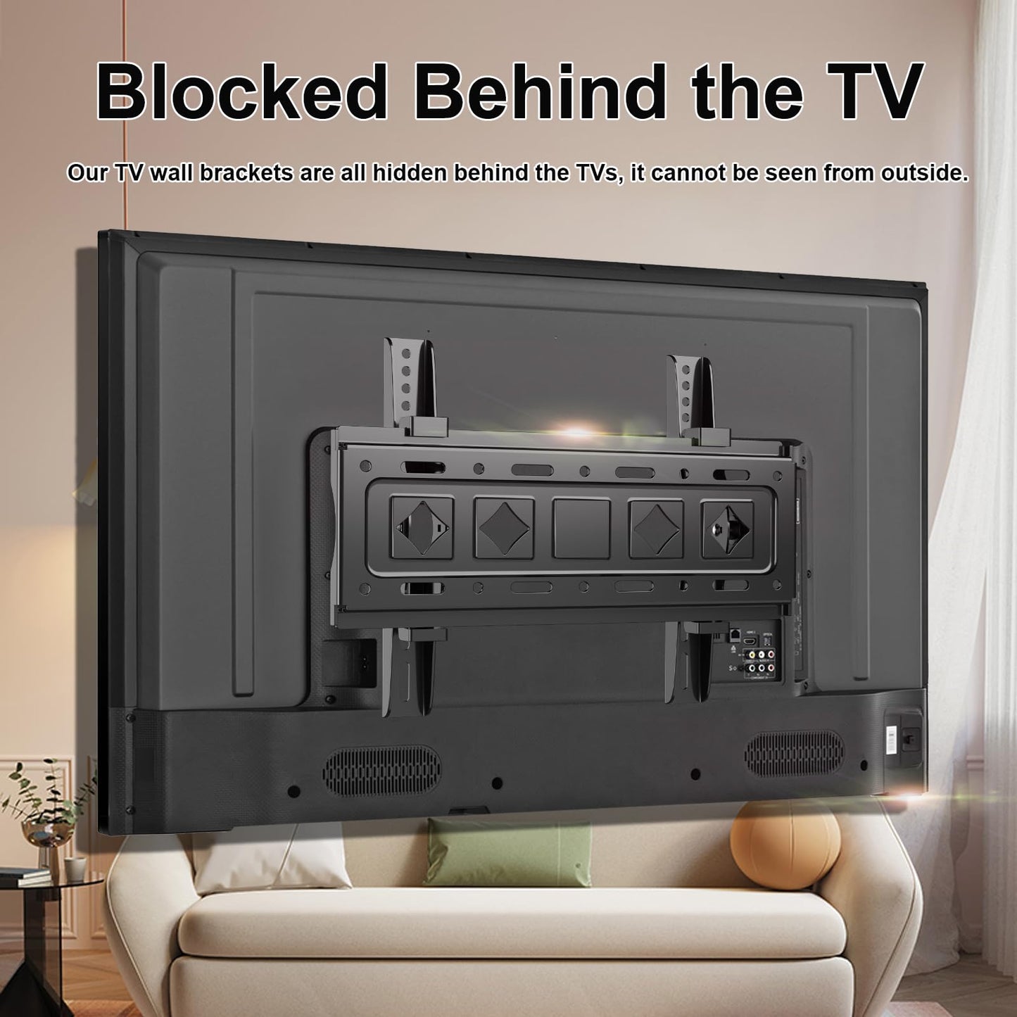 JXMTSPW TV Wall Bracket Fit Most 32-68 inchs LED, LCD OLED and Plasma Flat Curved TVs, Heavy Duty Low Profile Tilt TV Wall Mount, Max VESA 400x400mm and Up to 60kg, Ultra Slim Monitor Wall Mount
