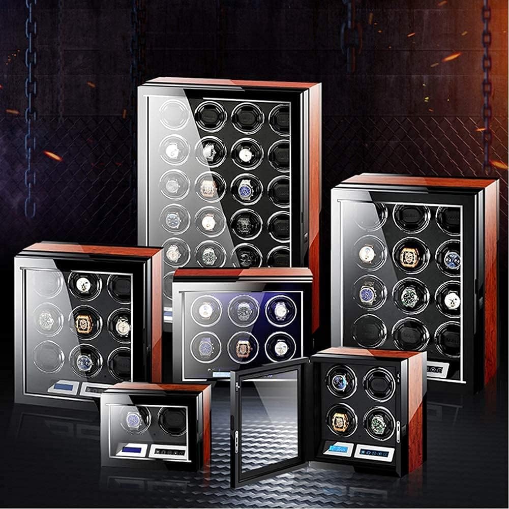 Automatic Watch Winder Box Remote Control LCD Touch Screen Light Quiet Motor for Men Women Gift Large Capacity