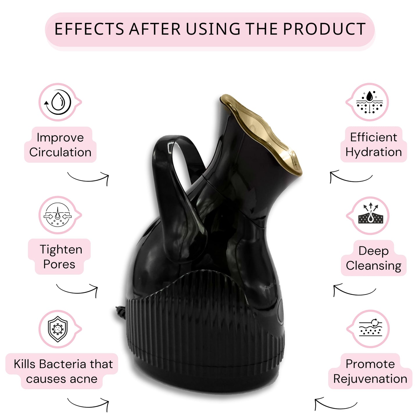 Rude Gal Beauty Hot Mist Steamer for Facial Deep Cleansing & Humidifier - Beauty Tool for Skin Care Hair Care - Ionic Steamer for Face Spa Day Essential Face Care Product Suitable for Men and Women