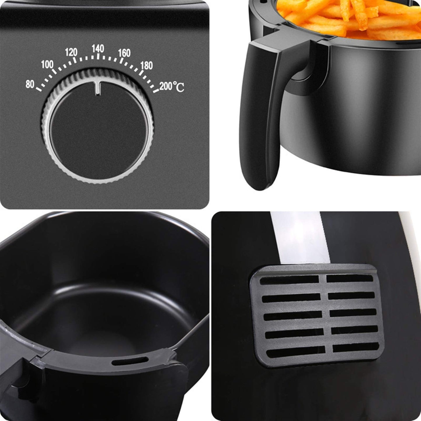 air fryers 2.5L/5L Air Fryer Fries Machine Household Big Capacity Fully Automatic Intelligent No Fuel Electric Fryer Oven 1350W air fryer (Color : 5L, Plug Type : AU) (5l AU) needed