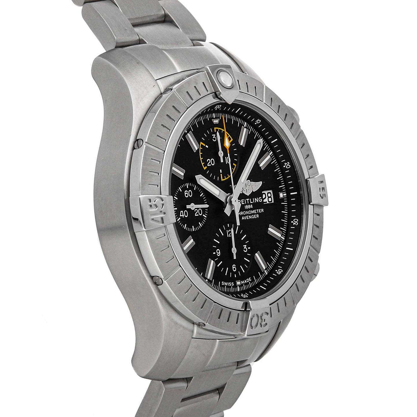 Breitling Super Avenger Mechanical (Automatic) Black Dial Mens Watch A13317101B1A1, Black, Chronograph