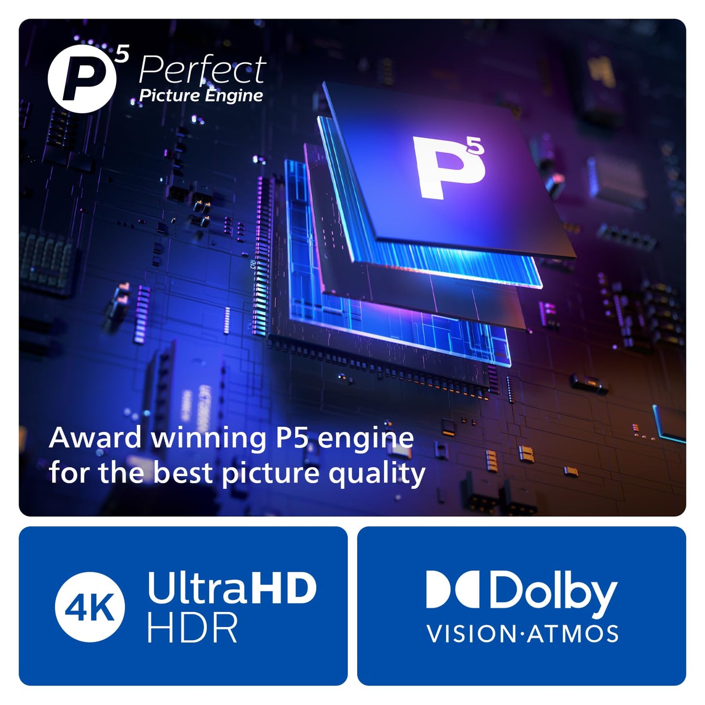 Philips Ambilight The One 43PUS8909 4K LED Smart TV - 43 Inch Display with Pixel Precise Ultra HD Titan OS, Dolby Vision, Dolby Atmos Sound, Works with Alexa and Google Voice Assistant - Black
