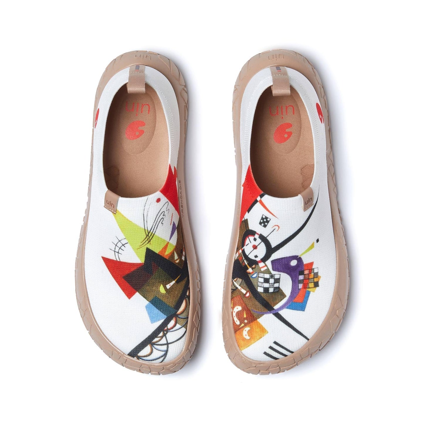 UIN Art Story Vassily Kandinsky Auf Weiss II Women's Walking Travel Shoes Knit Casual Loafers Lightweight Comfort Fashion Sneaker 235mm, UK Size 4, EU Size (37)