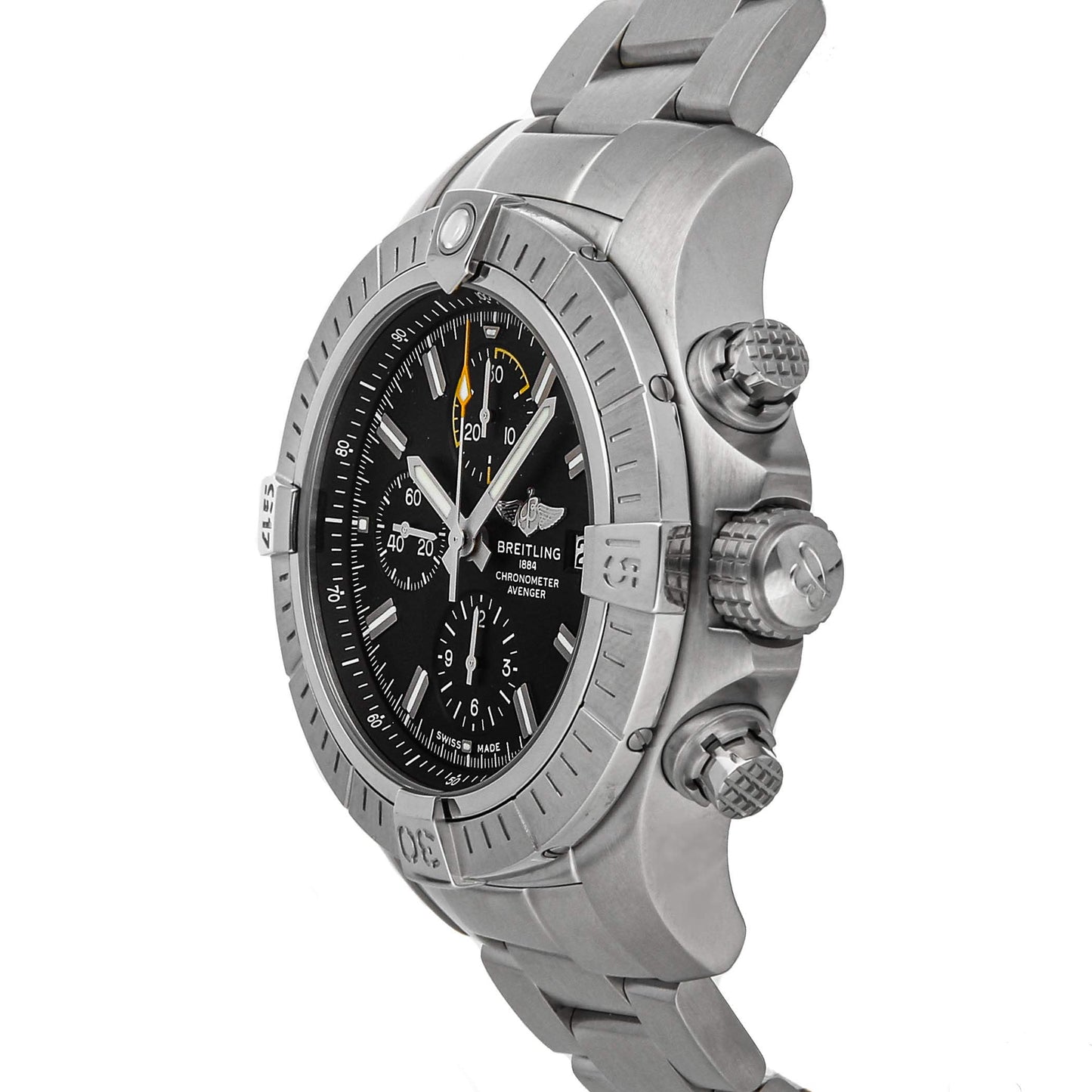 Breitling Super Avenger Mechanical (Automatic) Black Dial Mens Watch A13317101B1A1, Black, Chronograph