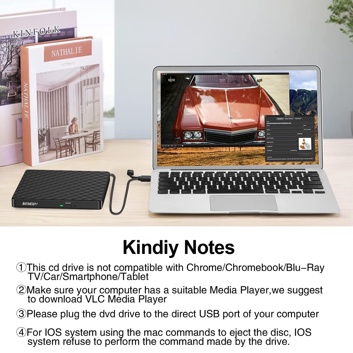 External CD DVD Drive, USB 3.0 and Type-C Portable CD DVD +/-Rw Drive Reader, DVD/CD ROM Burner Rewriter, Slim Optical DVD Drive for Laptop, Desktop, Mac, Macbook, OS/Windows 11/10/8.1/7 /Linux