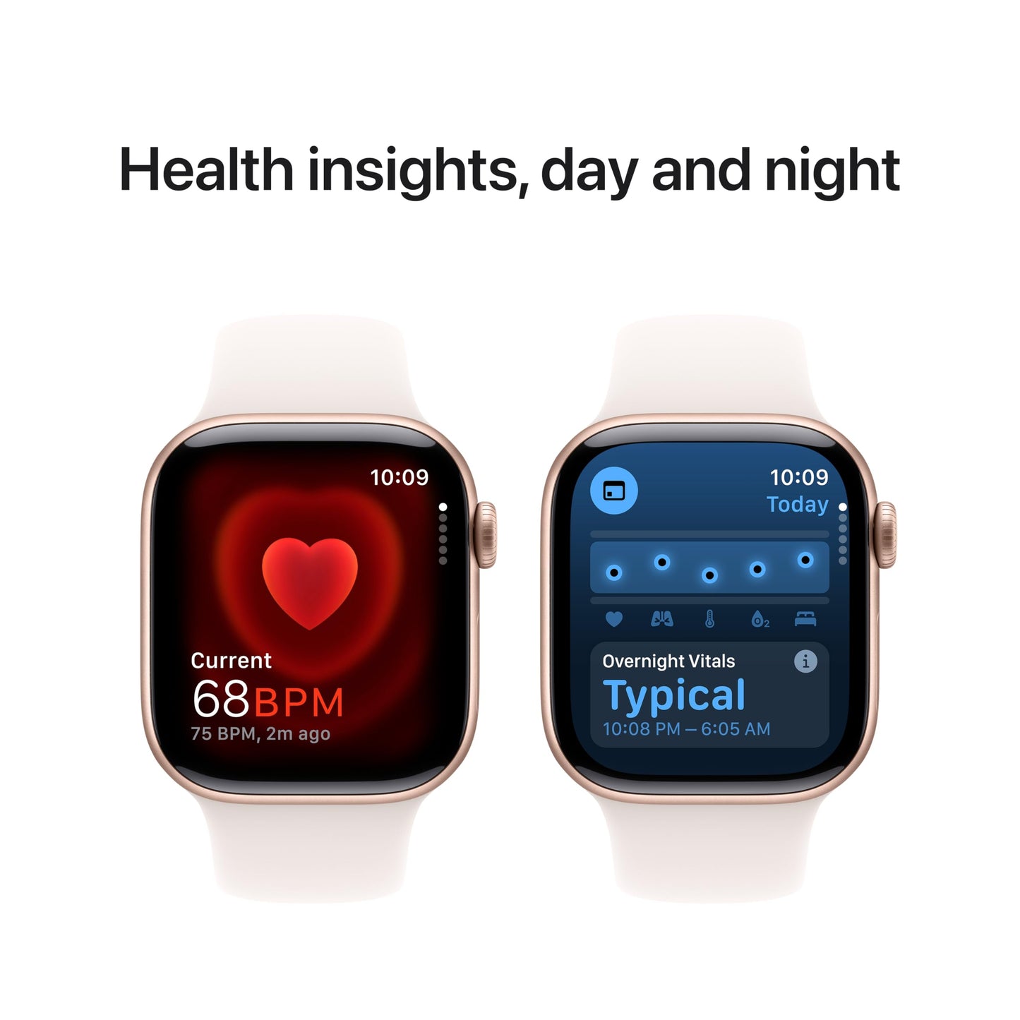 Apple Watch Series 10 GPS 42 mm Smartwatch with Rose Gold Aluminium Case with Light Blush Sport Band - M/L. Fitness Tracker, ECG App, Always-On Retina Display, Water Resistant