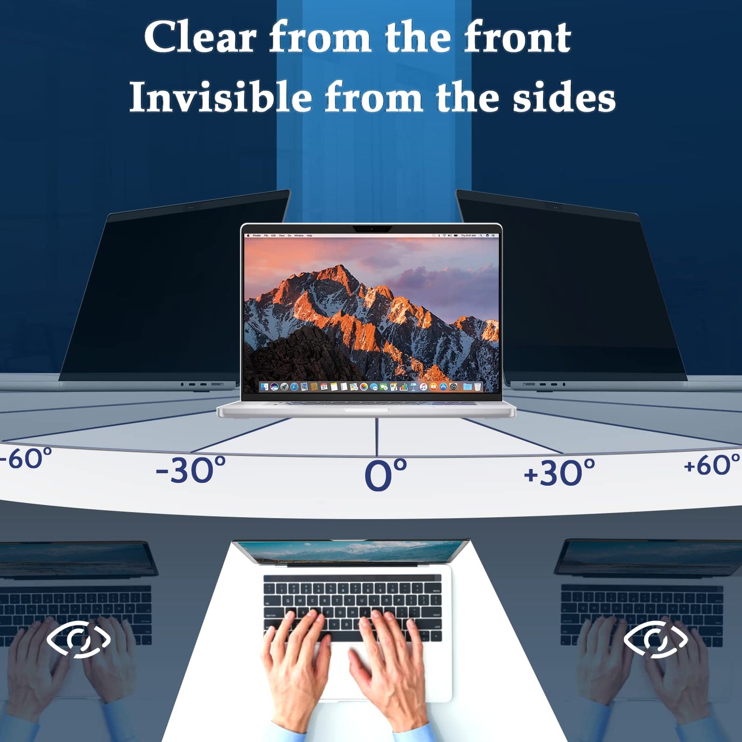 Magnetic Privacy Screen Filter for MacBook Pro 13 Inch (2016-2022, M1, M2) and MacBook Air 13 (2018-2020, M1), Removable Laptop Privacy Filter with Camera Cover Slide, Anti Glare Blue Light IPROKKO