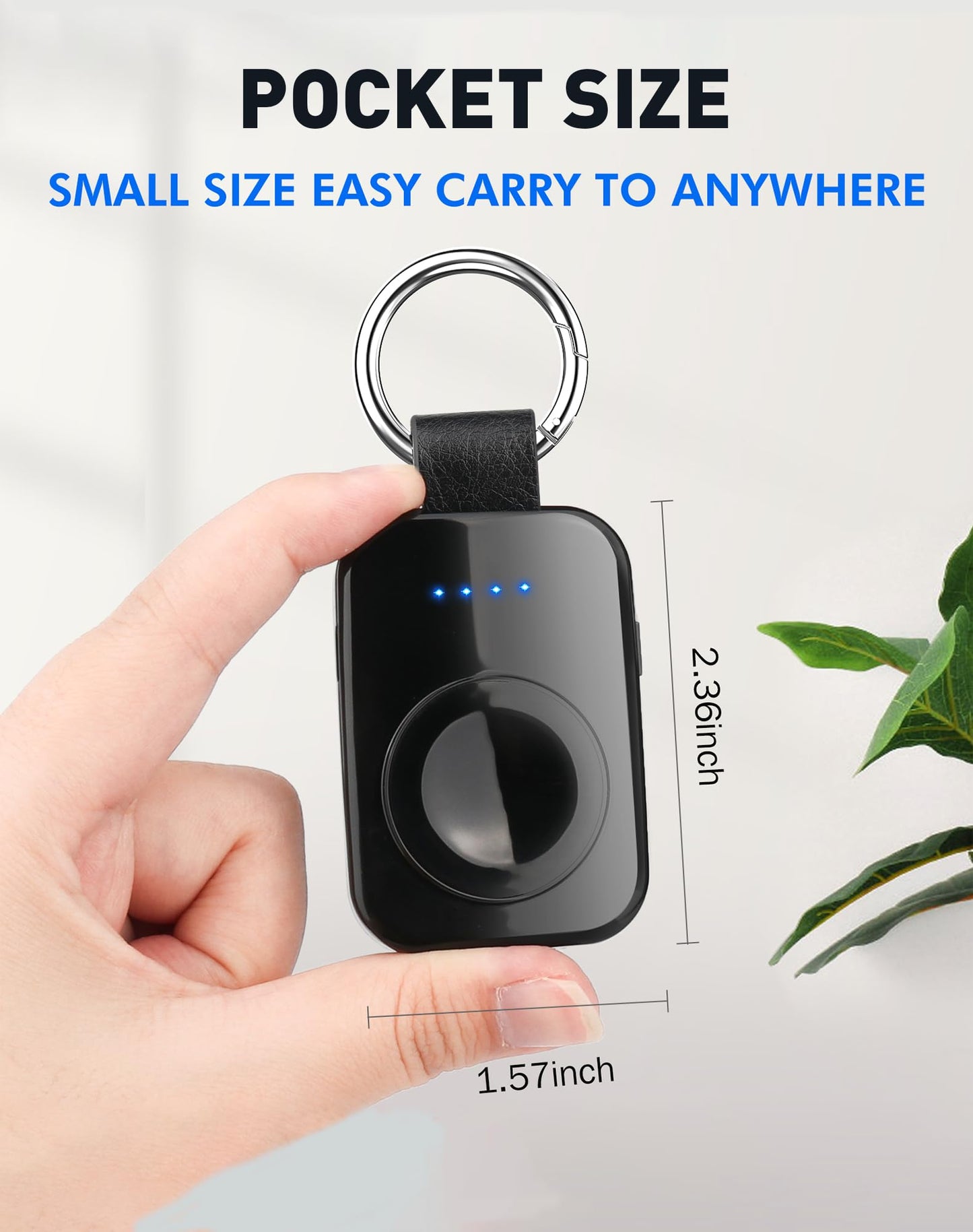 Portable Wireless Charger for Apple Watch Series 10,9,8,7,6,5,4,3,2,SE,Ultra 2,i.VALUX 1000mAh iWatch Charger Magnetic Keychain Power Bank, Travel Apple Watch Accessories 45/44/42/41/40/38/49mm(Black)