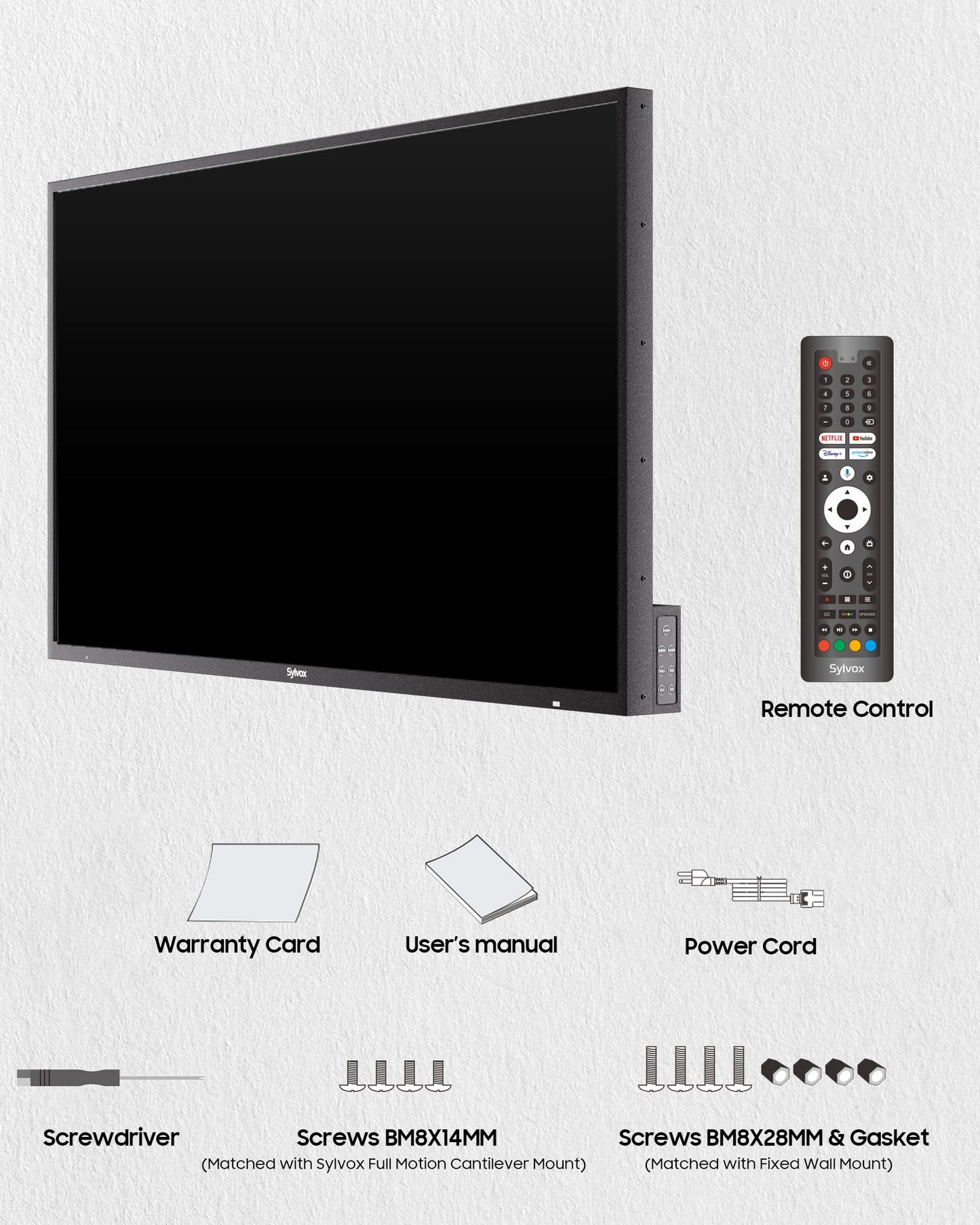 SYLVOX 75" Outdoor TV Compatible with Google TV, 4K 2000 Nit Sunlight Readable Outdoor Television with Voice Remote, Screencast, IP55 Waterproof Outside TV for Terrace Garden (Pool Pro 2.0) - 2024