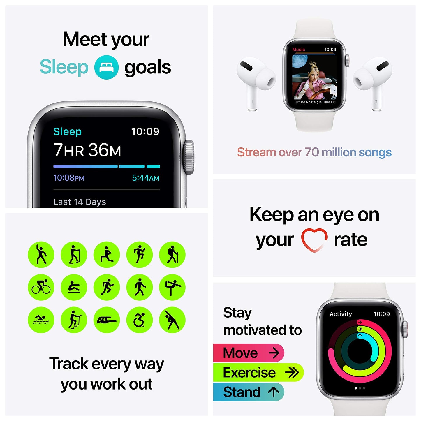 Apple Watch SE 2020 (GPS + Cellular, 44MM) Gold Aluminium Case with Pink Sand Sport Band (Renewed)