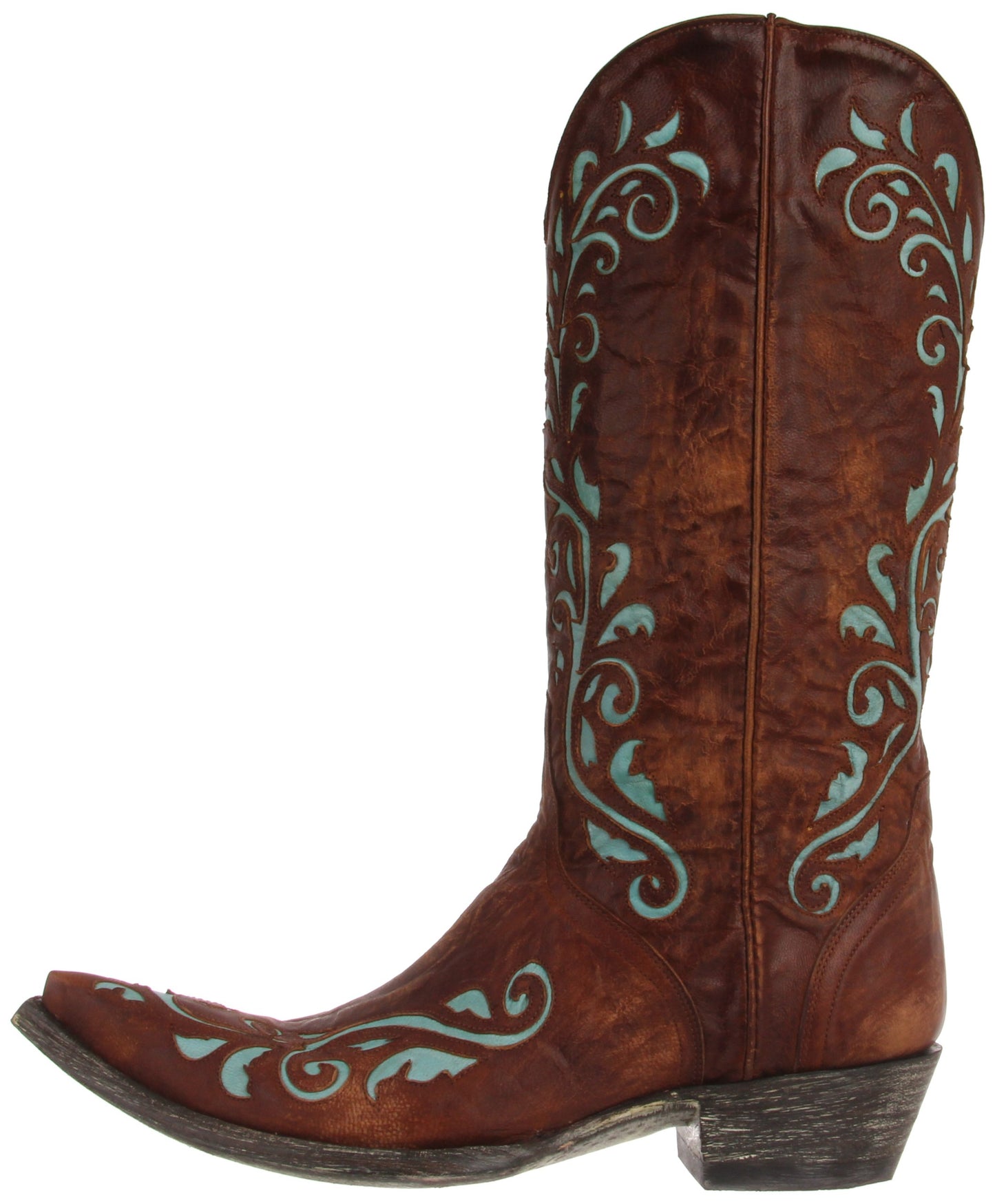 Old Gringo Women's Estere Western Boot, Brass/Aqua, 5