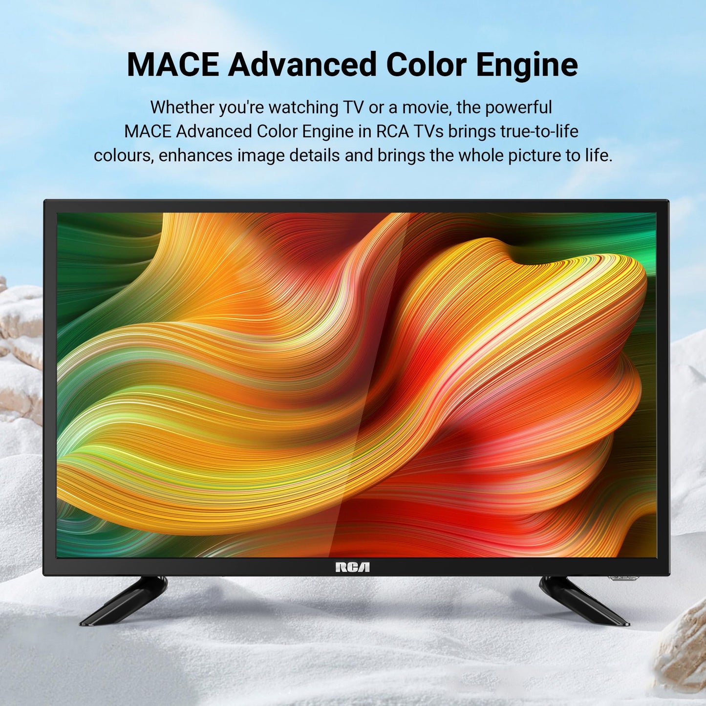 RCA 22 Inch FHD TV, Freeview DVB-T2-C-S2 Dolby Digital Audio 1080P TV, Full HD LED Backlighting Display, HDMI VGA PC Audio USB Record Media Player, Small TV for Small Lounge Kitchen