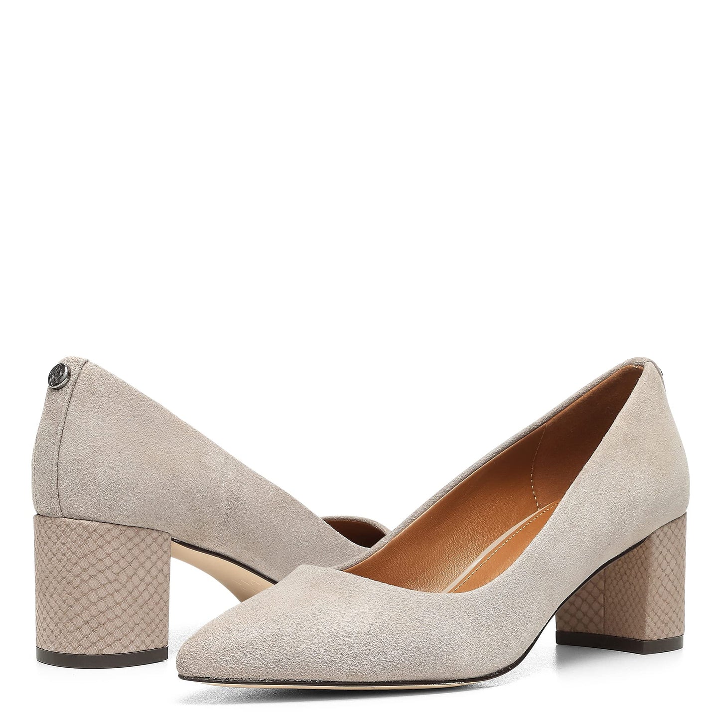 Donald Pliner Stephani 2” Block, Chunky Heels, Women’s Dress Shoes, Classic Pump, Light Taupe-Kid Suede, 3 UK