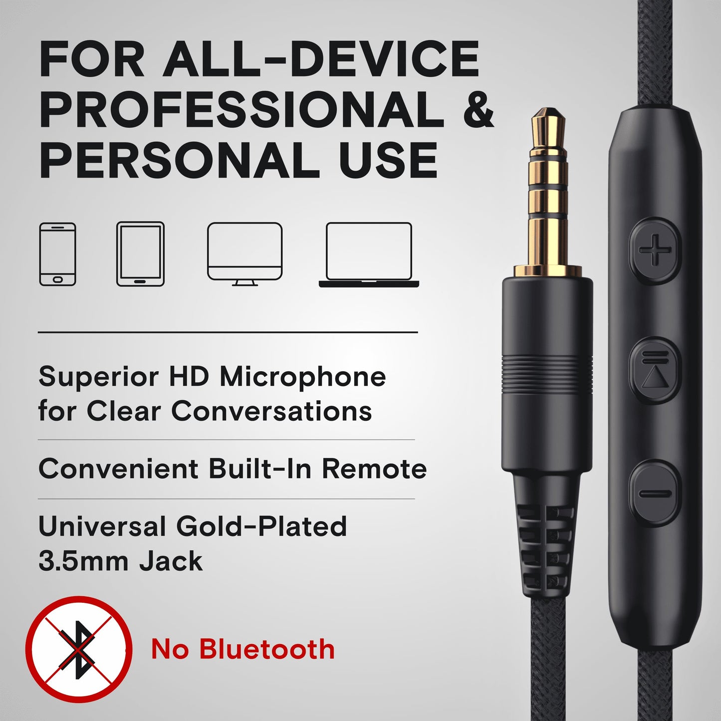 Artix CL750 Wired Headphones with Mic & Volume Control ā 90% Noise Cancelling Headphones Wired, Over Ear Head phone Cable ā Foldable Plug In Headphones for Laptop, PC, iPad & Computer (Aux Jack 3.5mm)