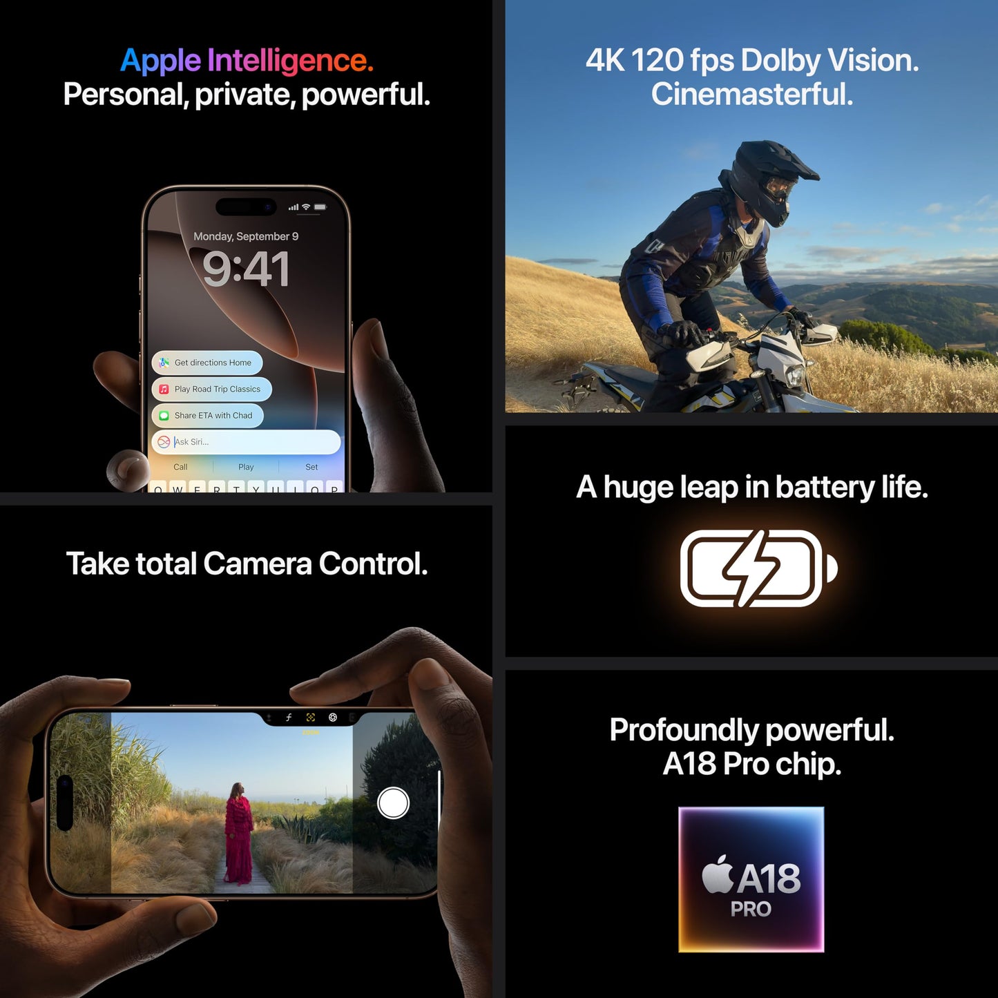 Apple iPhone 16 Pro Max 256 GB: 5G Mobile phone with Apple Intelligence, Camera Control, A18 Pro Chip and a Huge Leap in Battery Life. Works with AirPods; Desert Titanium