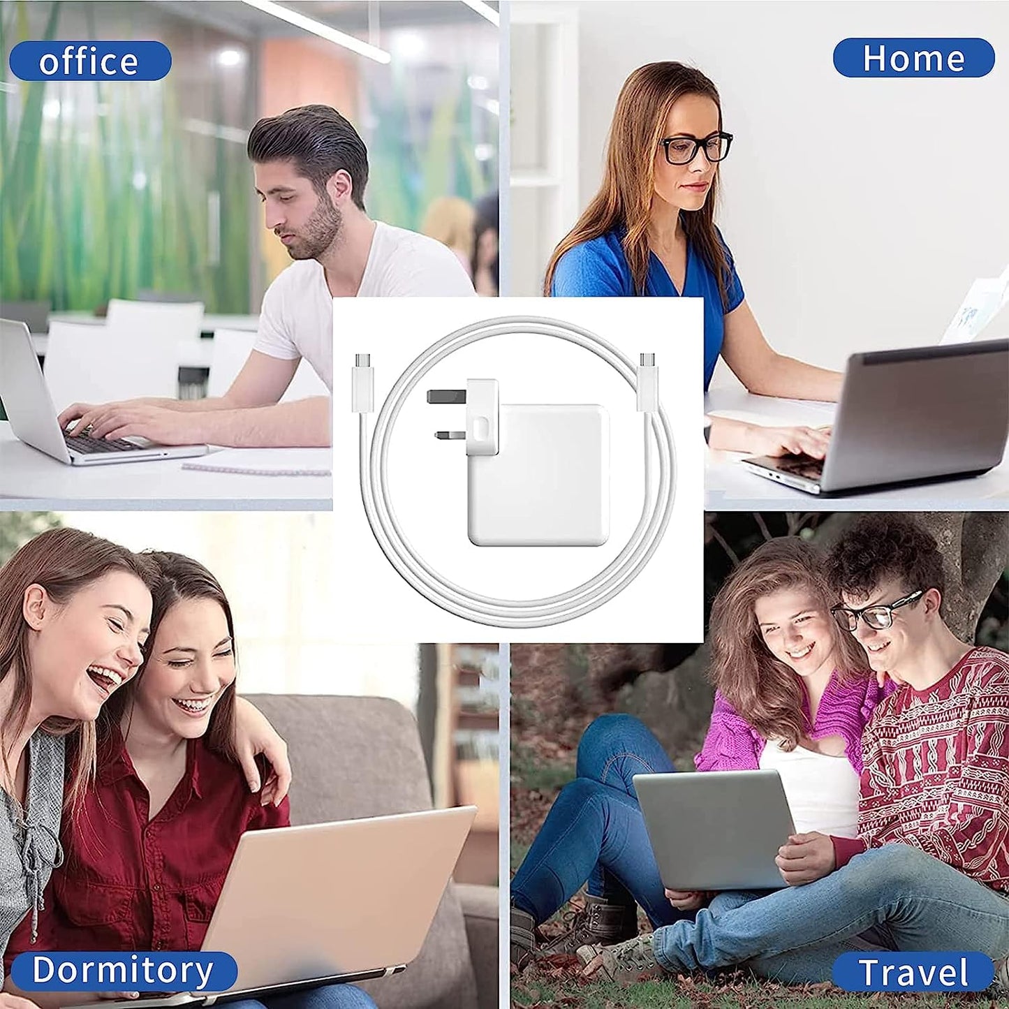 MacBook Pro Charger 96W USB C Faster Charger Block Power Adapter For MacBook Pro Air 13 14 15 16 inch 2024 2023 2022 2021 2020, M1 M2 M3 M4 Laptop New iPad Pro Include Type C Cable