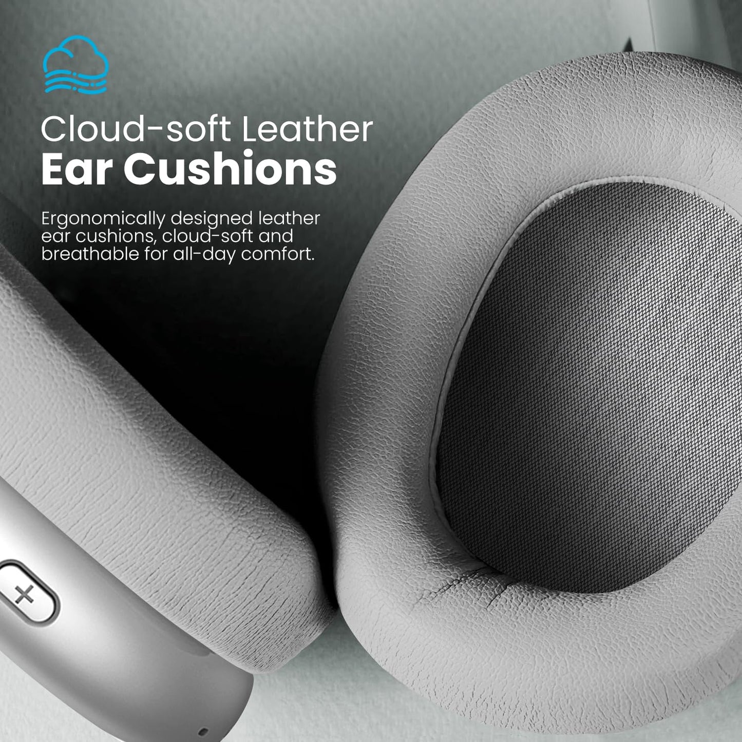 Wentronic Y01 Wireless Over Ear Headphones, Noise Canceling Bluetooth 5.3 Headphones with Microphones,Hi-Res Audio,48H Playtime,Foldable,Breathable Soft Earpads for iOS/Android/Samsung/PC-Silver