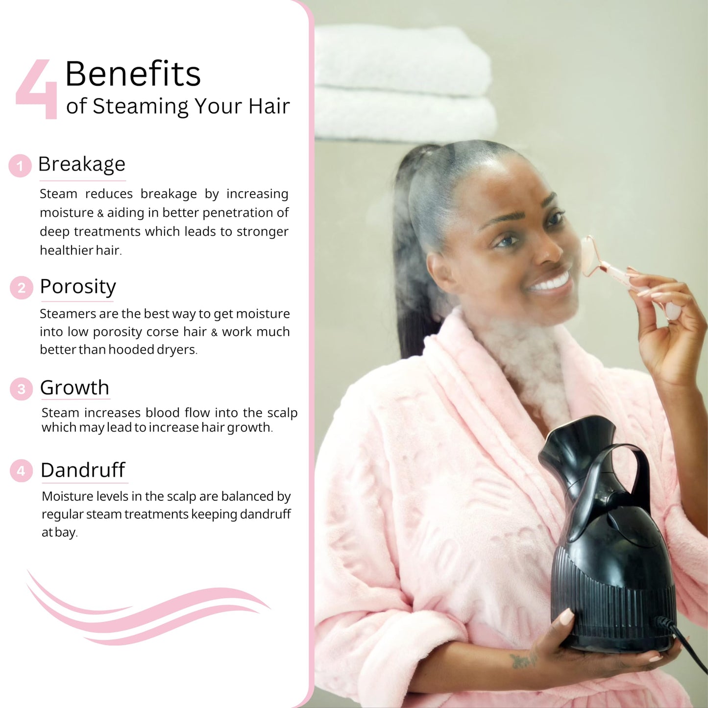 Rude Gal Beauty Hot Mist Steamer for Facial Deep Cleansing & Humidifier - Beauty Tool for Skin Care Hair Care - Ionic Steamer for Face Spa Day Essential Face Care Product Suitable for Men and Women