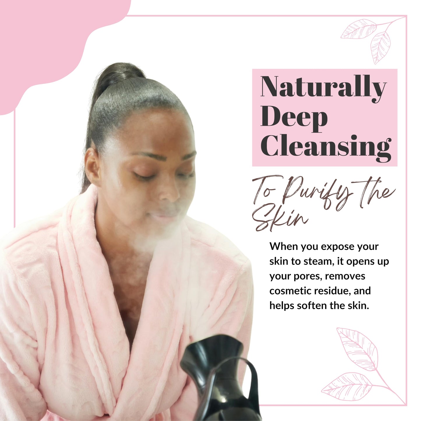 Rude Gal Beauty Hot Mist Steamer for Facial Deep Cleansing & Humidifier - Beauty Tool for Skin Care Hair Care - Ionic Steamer for Face Spa Day Essential Face Care Product Suitable for Men and Women