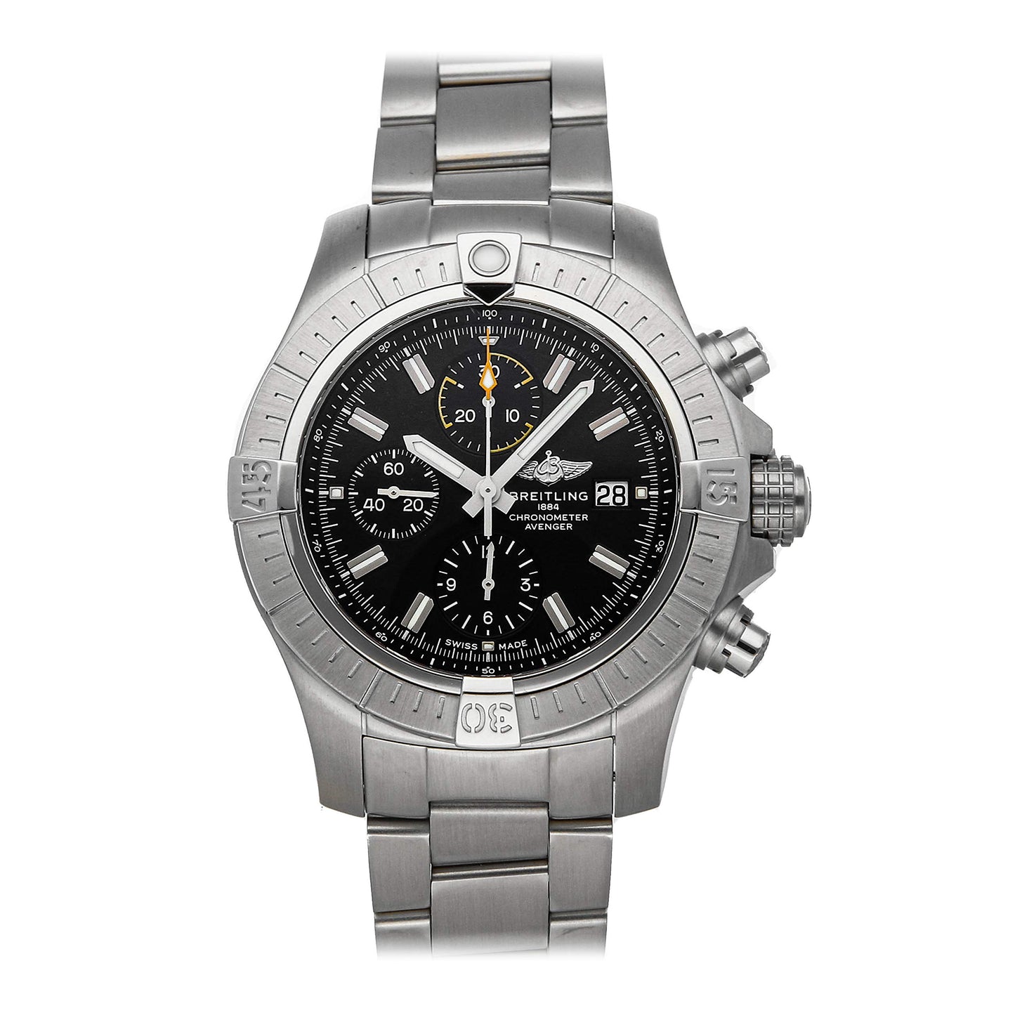 Breitling Super Avenger Mechanical (Automatic) Black Dial Mens Watch A13317101B1A1, Black, Chronograph
