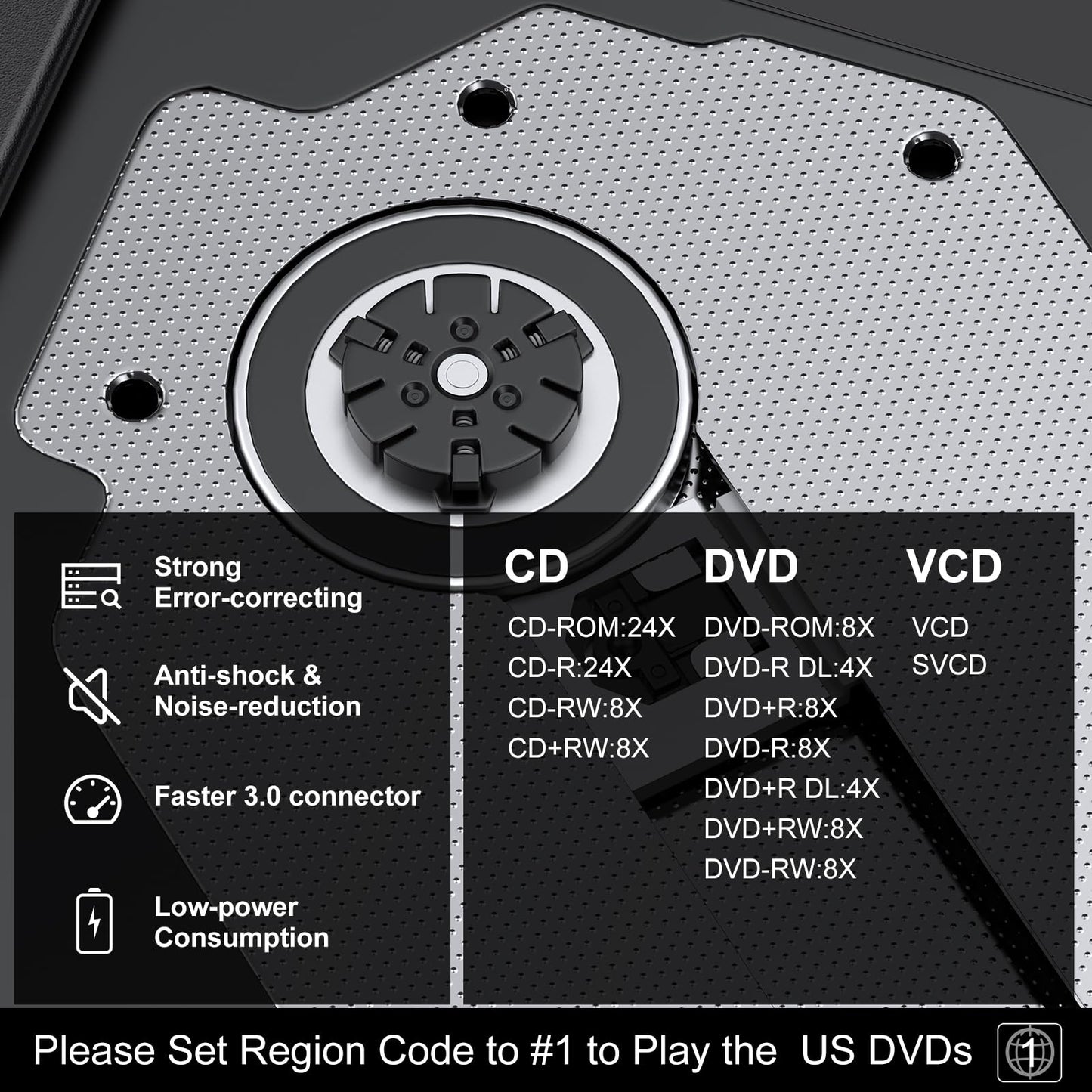 External CD DVD Drive, USB 3.0 and Type-C Portable CD DVD +/-Rw Drive Reader, DVD/CD ROM Burner Rewriter, Slim Optical DVD Drive for Laptop, Desktop, Mac, Macbook, OS/Windows 11/10/8.1/7 /Linux