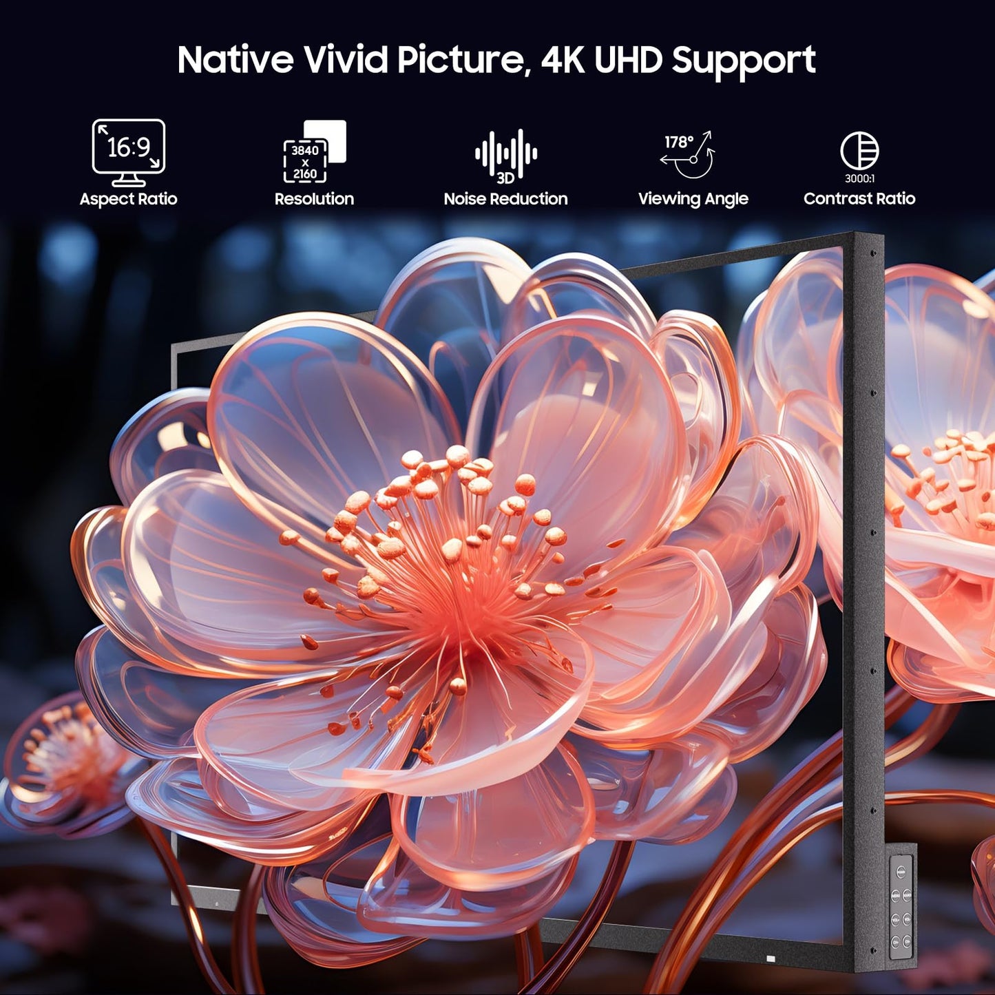 SYLVOX 75" Outdoor TV, 4K HDR10 QLED Smart TV for Google TV, Waterproof 2000nits High Brightness Outside TV for Full Sun, Share to TV, Voice Assistant, Quantum Dot (Pool Pro QLED 2.0) - 2024 Model
