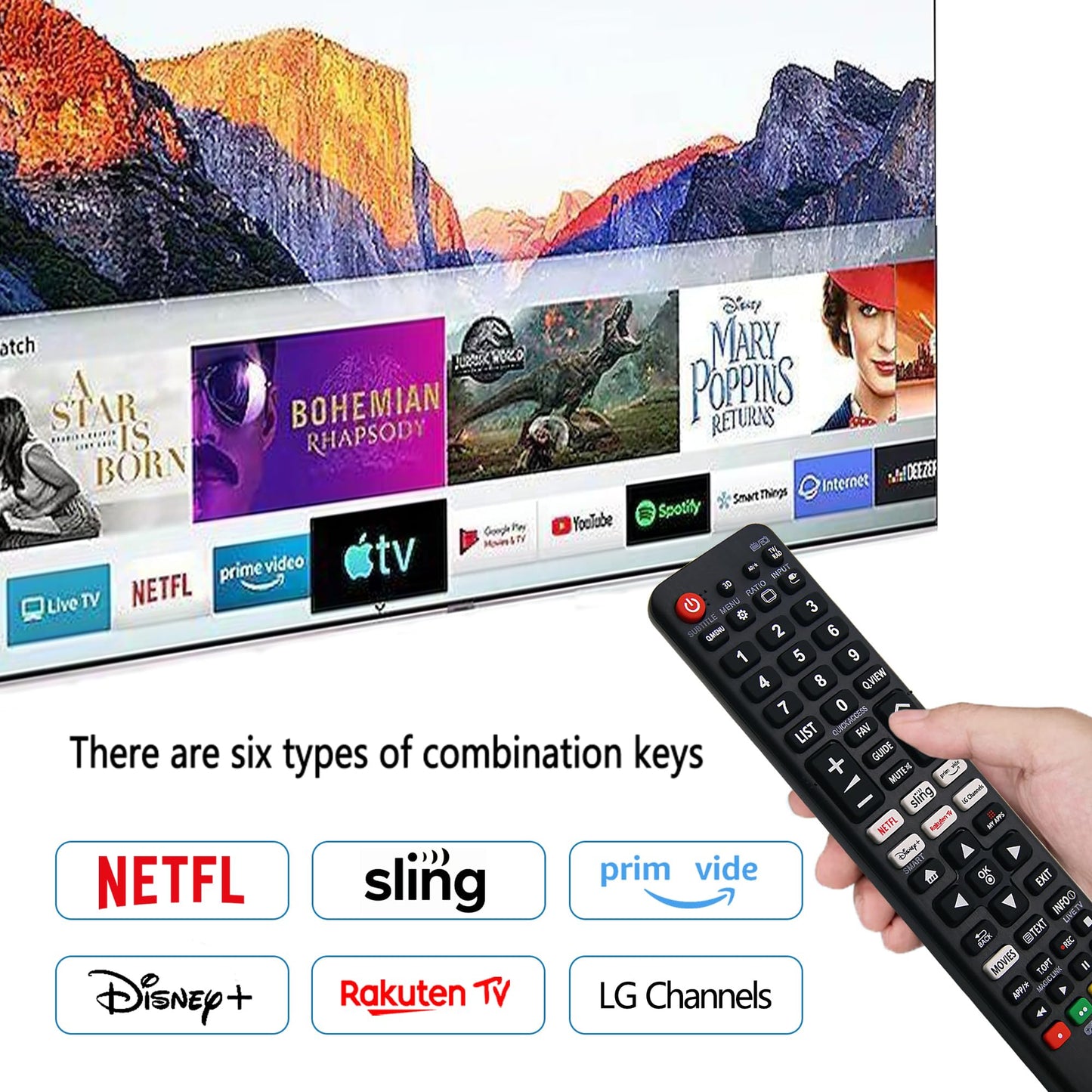 Riry New Universal Remote Control For LG TV’s with Six Quick-Access Buttons for LCD, LED, UHD, QLED TVs, Remote Control For All LG Tv, No Setup Required