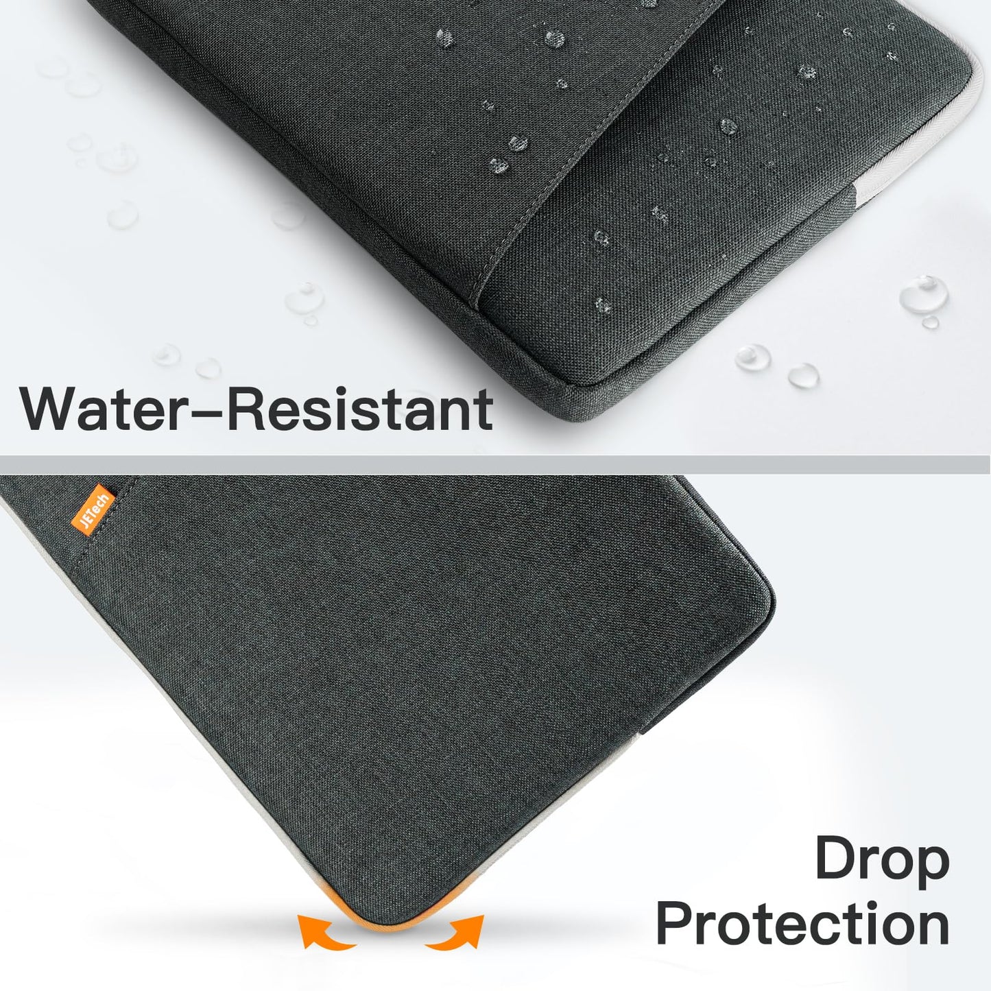 JETech Laptop Sleeve for 13-14Inch MacBook Air/Pro (M4/M3/M2/M1) 2021-2025, 13-13.6 Inch Notebook, Waterproof Shock Resistant Bag Case with Accessory Pocket (Dark Grey)