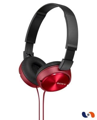 Sony MDR-ZX310 On-Ear Overhead Wired Headphones, Swivel Fold, 3.5mm Headphone Jack - Metallic Red