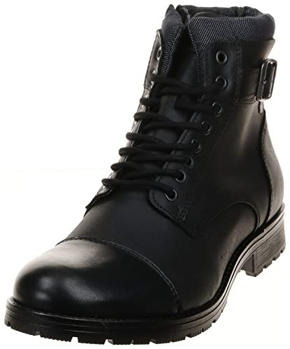 JACK & JONES Jfwalbany Leather Anthracite STS, Men’s Biker Boots, Grey, 10 UK (44 EU)
