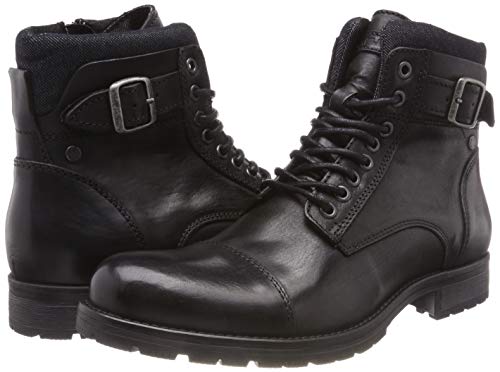 JACK & JONES Jfwalbany Leather Anthracite STS, Men’s Biker Boots, Grey, 10 UK (44 EU)