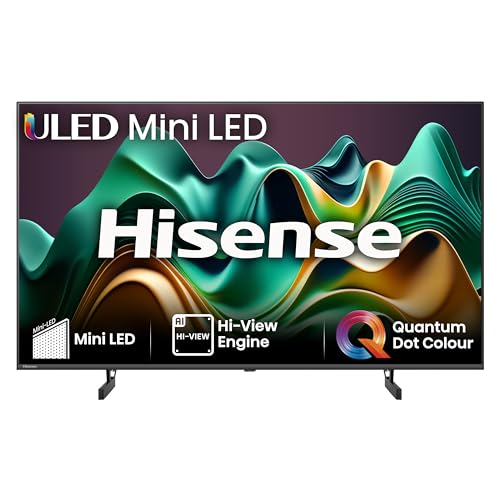 Hisense 50 Inch 4K Mini-LED TV 50U6NQTUK - Quantum Dot Colour, Dolby Vision Atmos, Hi-View Engine, FilmMaker Mode, Vidaa OS with Voice Control, Freely, Youtube, Netflix and Disney+ (2024 Model)
